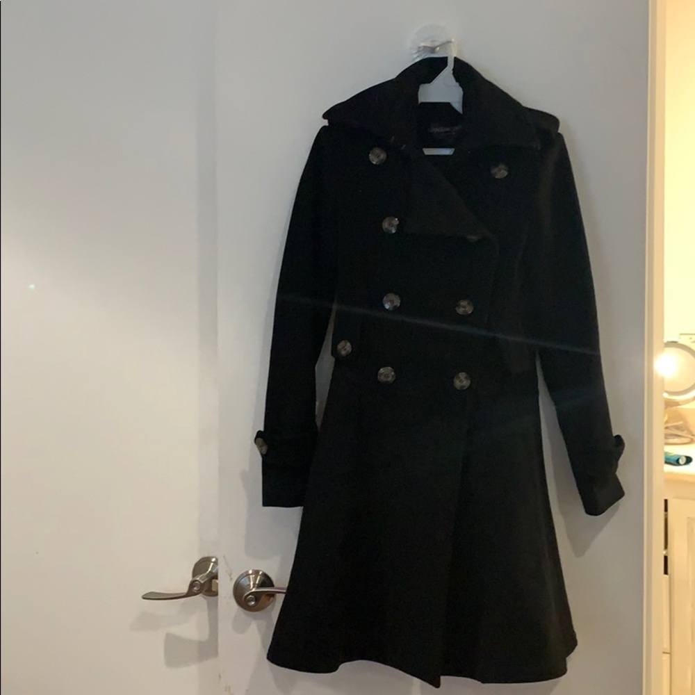 Gianfranco Rosse Black Wool Coat